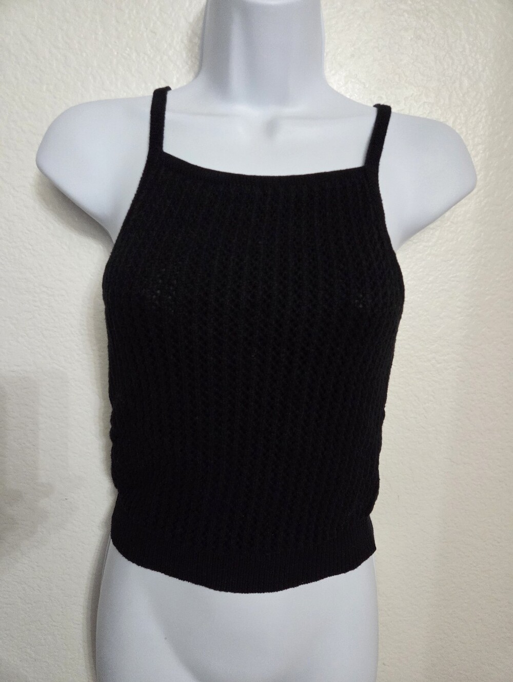 Z Supply Black Knit Square-Neck Tank Size Small